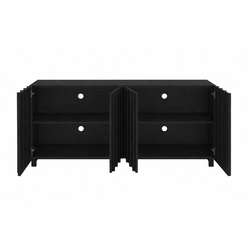Buffet cannelé l 4 po Araminta, Noir