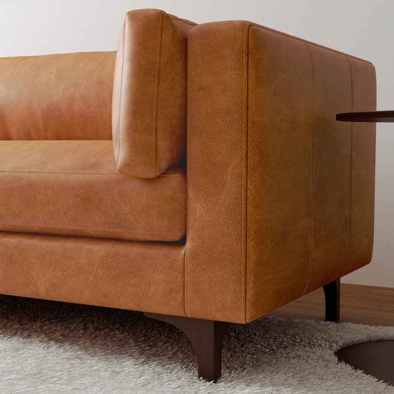 Mary Top Grain Leather Wide Sofa