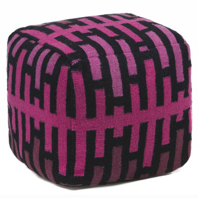 Yaeger 18" Wide Square Geometric Pouf Ottoman by Brayden Studio