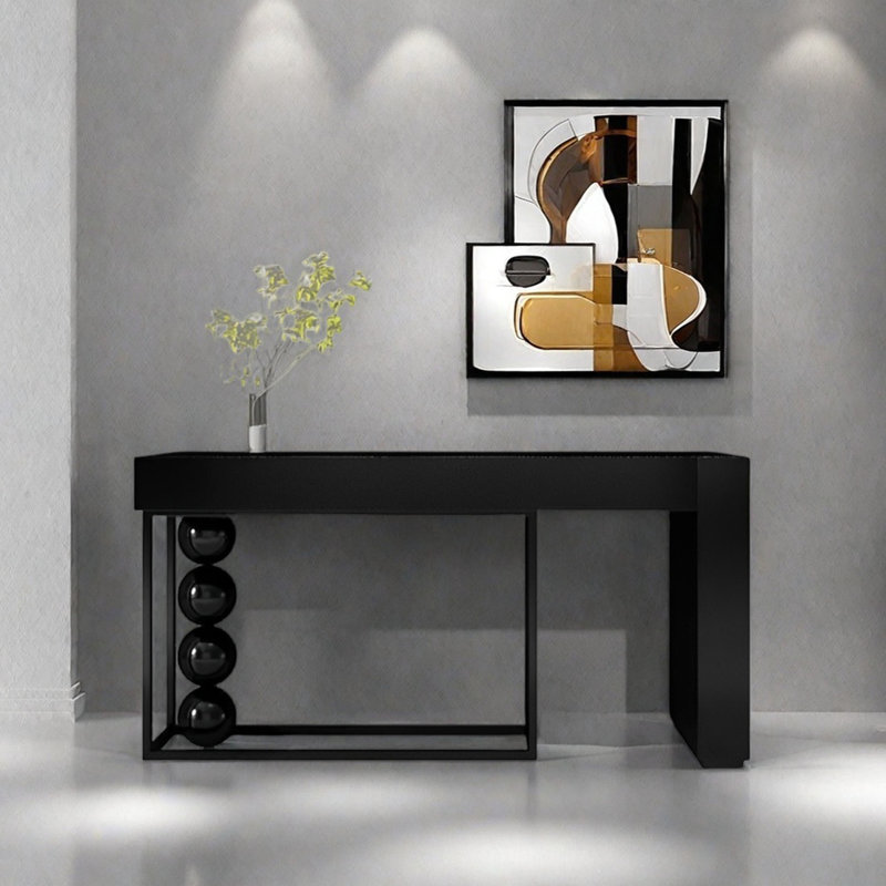 Console Modern Minimalist Art, H 35,43 po x l 55,12 po x P 15,75 po, Noir, Noir
