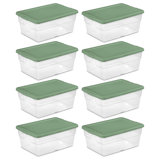 Sterilite 6 Quart Clear Plastic Storage Home Organizer Bins, Set of 2 (4 Pack)