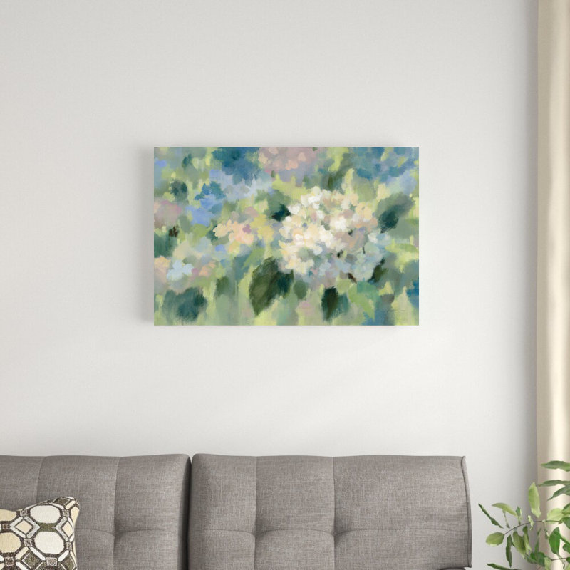 «Hydrangea Mosaic» par Silvia Vassileva, reproduction d'art sur toile tendue, H 20 po x l 30 po, Toile tendue, No Frame