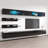 Chanera 126" Modern Floating Wall Mounted Entertainment Center with 16-Color LED Lighting, High Gloss Finish-703326671