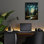«Cypress Trees At Night» par Momart, art mural en verre acrylique