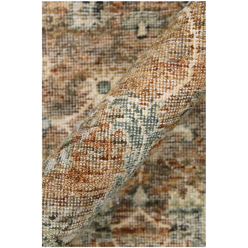 Oriental Handmade Hand-Knotted Area Rug in Brown, Rectangle 2' x 3'