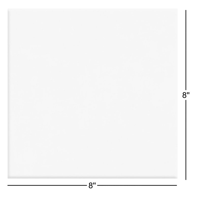 Casablanca Encaustic‑Look Patterned Porcelain Floor & Wall Tile, 8" x 8", No Pattern, White