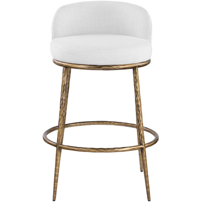 Ferro Sanches Beige Performance Fabric Upholstered Bar Stool