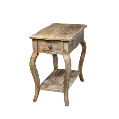 Francoise 23" Wide Rustic Wooden End Table with 1 Drawer And 1 Shelf