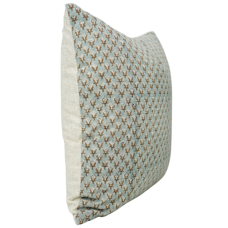 Taie d'oreiller Fabividine Boho, floral, printemps automne (Mogra, bleu), H 14 po x l 20 po, Forme rectangulaire