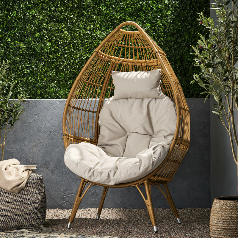 Chaise d'extérieur polyvalente en forme de goutte d'eau avec assise confortable