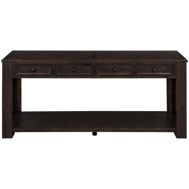 Rectangular Console Cabinet: & Practical For Office Table With Drawer Space: Entryway Hallway, Espresso