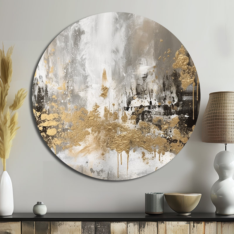 Estinnes - Art abstrait rond en métal, H 36 po x l 36 po