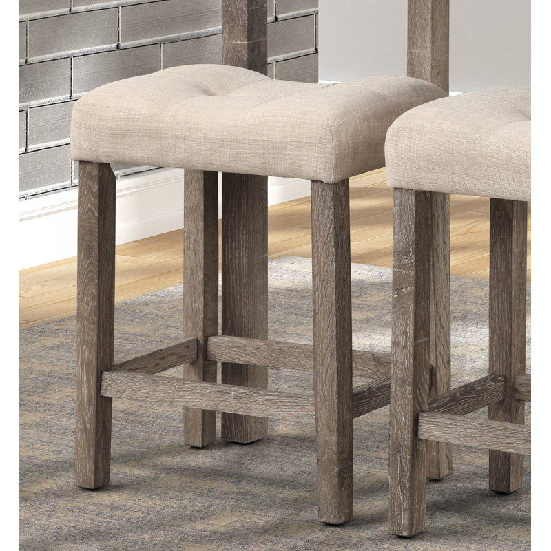 Ensemble de 2 tabourets capitonnés à hauteur de comptoir et chaise d'appoint, Taupe