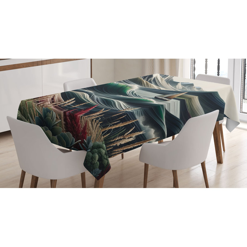 Lecta Rectangle No Pattern Microfiber Tablecloth, 90" Rectangle