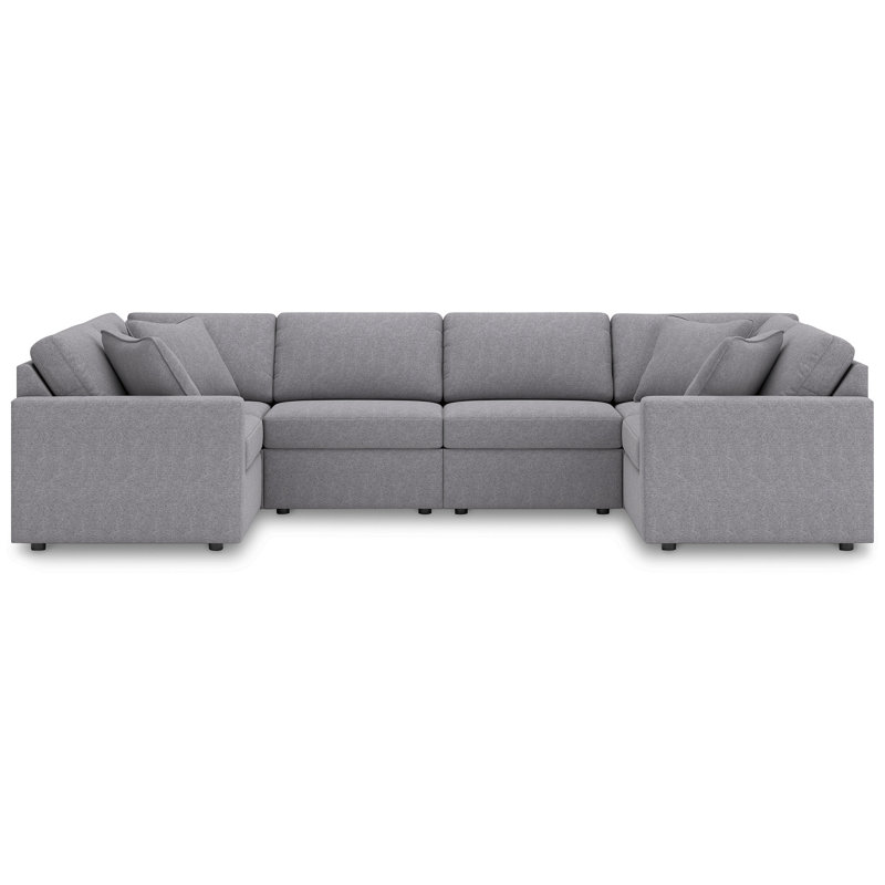 Chobanyan 6-Piece Sectional, Gray Polyester