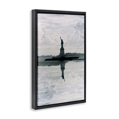 Cadre flottant à réflexion statue de la liberté, design Robin Vandenabeele