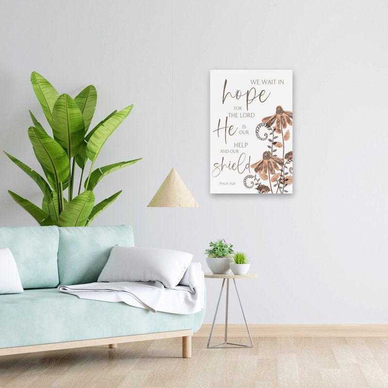 «We Wait In Hope - Contemporary Psalm 3320 Scripture Quote Art inspirant, H 16 po x l 24 po