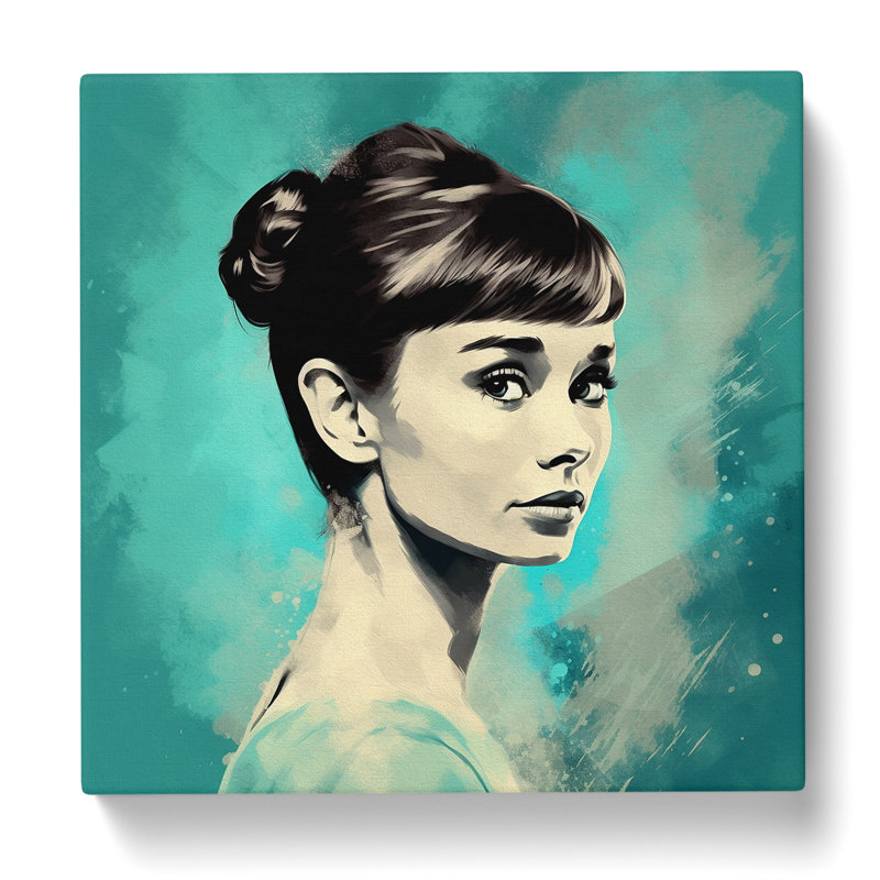 Audrey Hepburn Digital Art - Wrapped Canvas - Framed Print, 35cm H x 35cm W x 3cm D