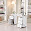 Bureau à ongles 47 po pour Nail Tech - Table de manucure avec tiroirs / repose-poignets / roues verrouillables, station de clouage résistante à l'acétone