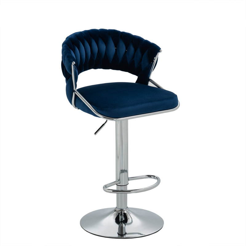 Ensemble de 4 tabourets de bar réglables modernes Ginko, tabourets de comptoir pivotants avec siège rembourré, dossier, repose-pieds et structure en métal pour la cuisine et le bar