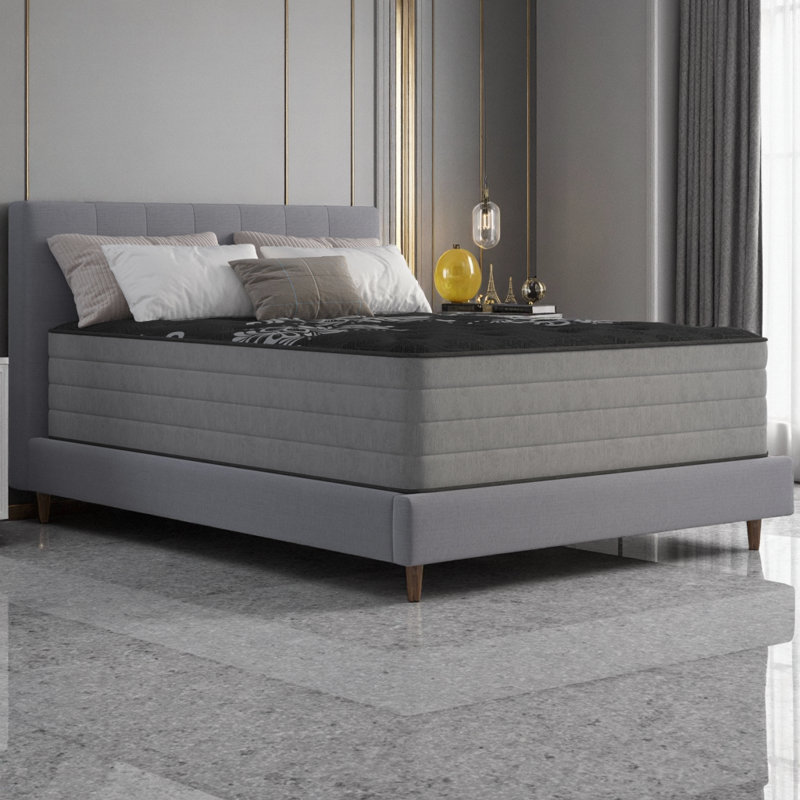 Matelas de refroidissement robuste de 14 po - Matelas moelleux ferme / moyen matelassé avec couche de gel de cuivre infusé et ressorts renforcés pour un sommeil frais et paisible | De taille simple à très grand | Fabriqué aux États-Unis