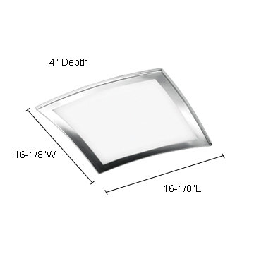 Glass Flush Mount, 4" H x 16.13" W x 16.13" D
