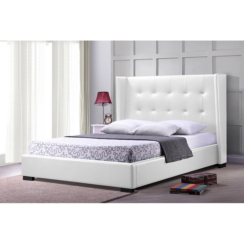 Lit plateforme tapissier Isleen, Beige clair, Reine