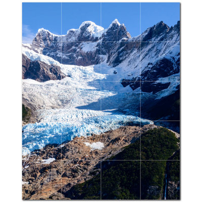 60" x 36" Ceramic Glacier Photo Decorative Mural Tile PT500724: 12" x 12" (Set of 15)