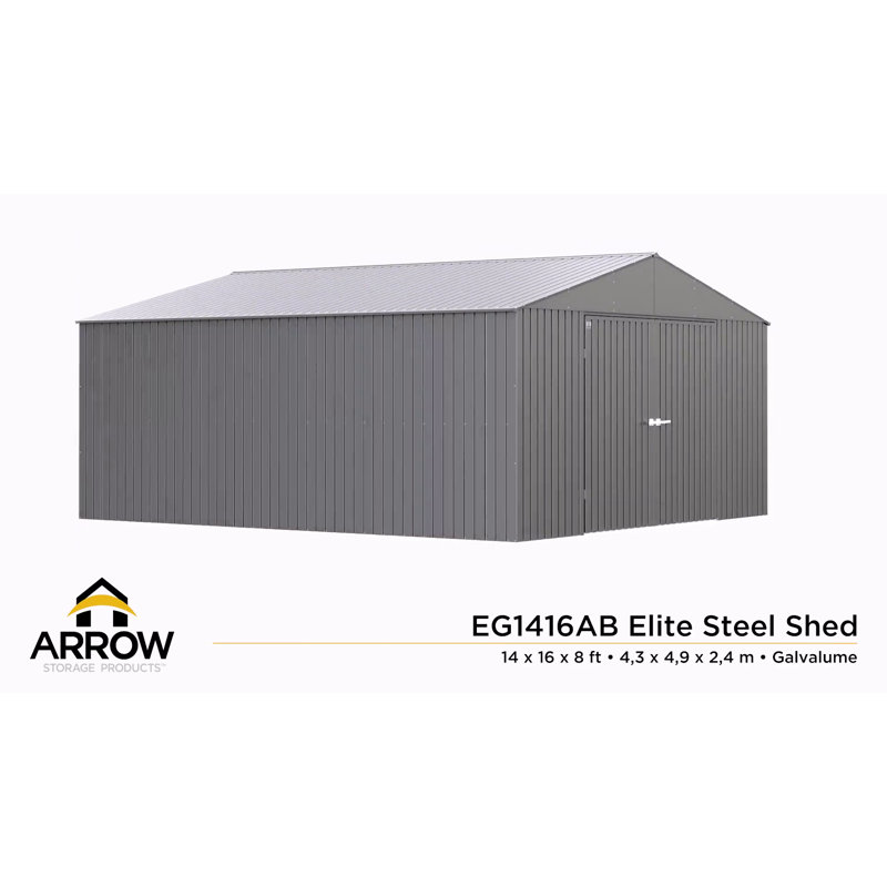 Elite 14 ft x 16 ft Blue Steel Storage Shed