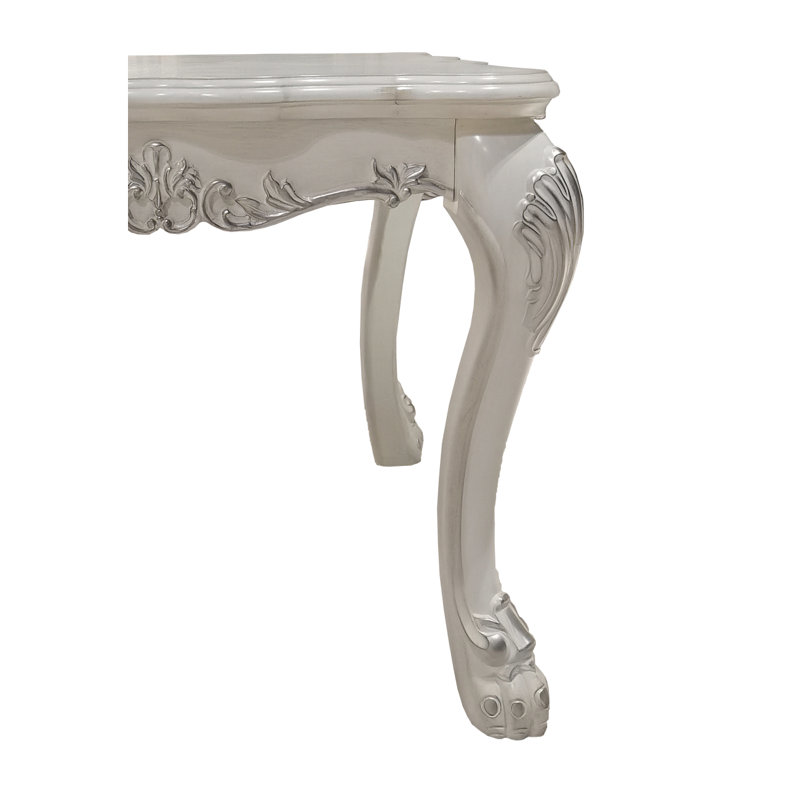 Dresden Bone White Finish End Table