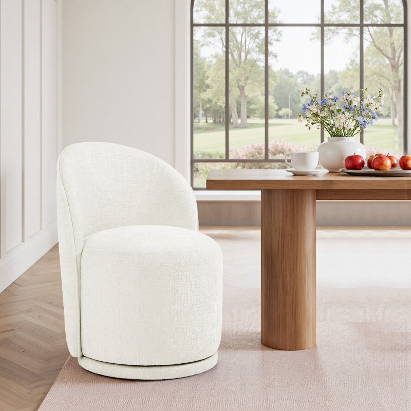 Chaise rembourrée d'appoint en chenille beige, Chenille beige