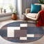 Tapis bleu touffeté à motif géométrique Allyne-1259850381