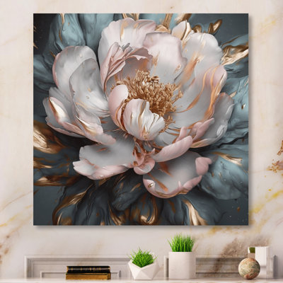 " Pink Grey Peonies Blooming I "