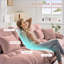 Canapé modulaire surdimensionné en U avec 2 repose-pieds pour salon | Rose | Chenille