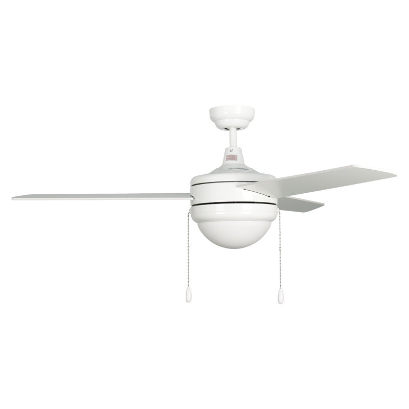 Villasenor 50" 3-Blade Indoor Ceiling Fan, White