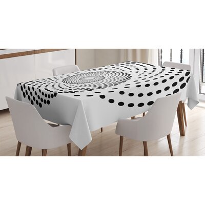 Ambesonne Spires Tablecloth, Minimalist Spiral Shape Dotted Monochrome With Swirling Twisting Helix Form Design, Rectangular Table Cover For Dining Ro -  East Urban Home, 749DC11E9BA7434F8FCC80BA2F09E9F9