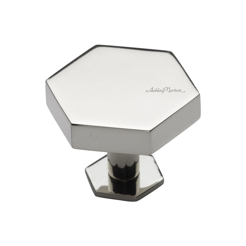 Hex Geometric Knob, Polished Nickel, 1 1/4"