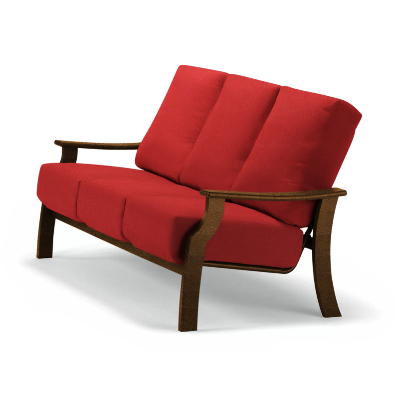 St. Catherine 74'' Wide Patio Sofa with Cushions, Kona, Red 1A