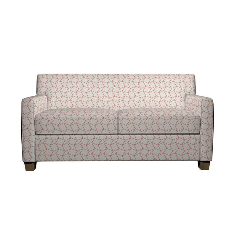 Tissu de lin géométrique, Blanc / Rose