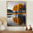 Toile avec cadre flottant or
