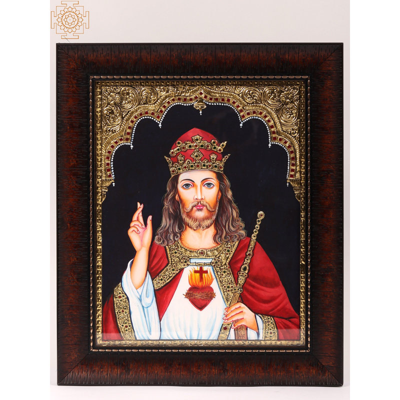Jésus-Christ encadré, peinture de Tanjore