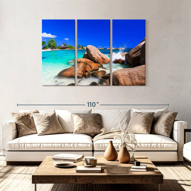 Gillard Seychelles, île tropicale, H 48 po x l 74 po