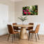 Ensemble de 1 tableau sur toile tendue représentant un paon et des fleurs dans une forêt tropicale-442390958