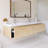 72'' Wall Mounted Single Bathroom Vanity With Glossy White Solid Surface Basin-1133831975