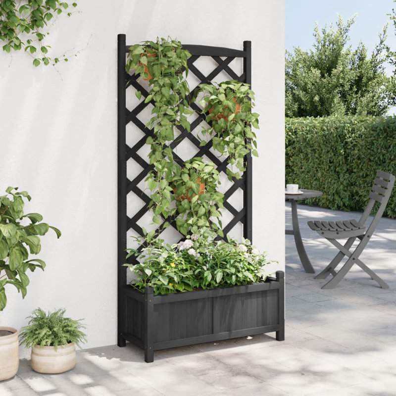 Lonne Planter Box, 150cm H x 75cm W x 35cm D, Black