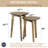 Set of 2 Round Nesting Side Tables, Mango Wood & Rattan Cane Webbing, Rustic Boho Accent Tables