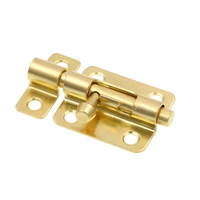 Porte et portail Prime-Line, loquet à boulon coulissant 2 1/2 po avec vis, laiton plaqué (paquet de 1)