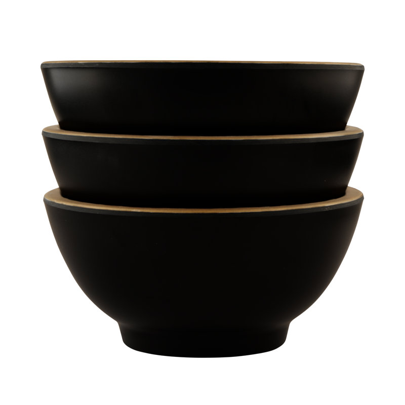 Kobe 13 oz. Cereal Bowl, Black/Gold