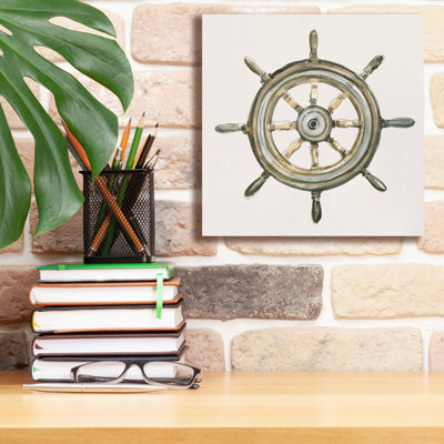  'At The Helm 2' by Emma Caroline Canvas Wall Art, 12" x 12"