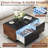 Smart Coffee Table with 93L Built-In Fridge & Freezer, Bluetooth Speakers, Wireless Charging, USB Ports, LED Lighting, Modern Living Room Refrigerated Table-130505979